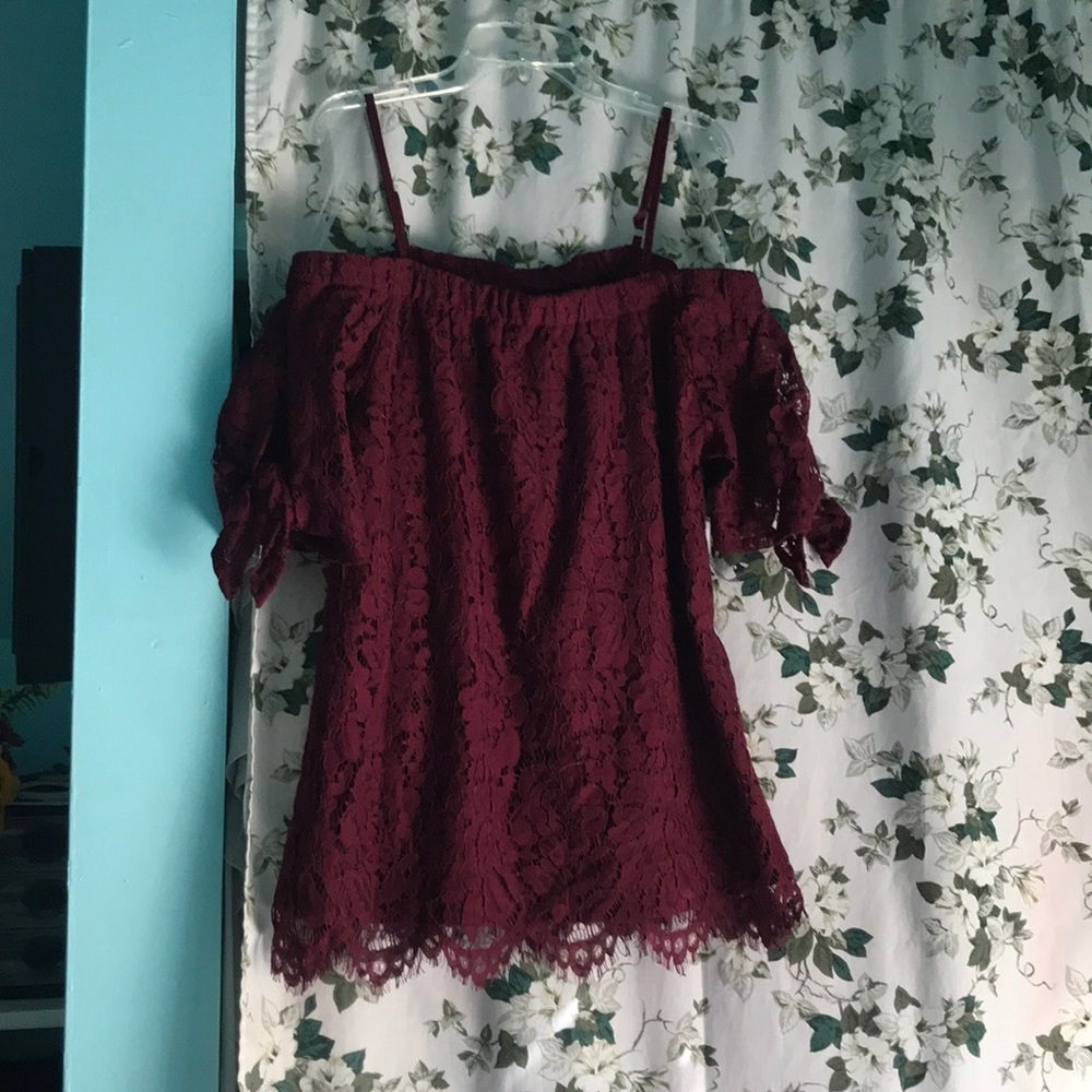 Burgundy semi dress shirt